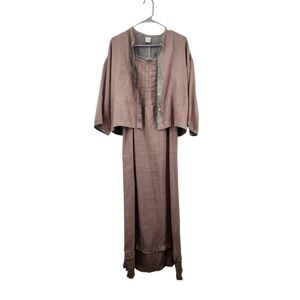 Washable Silk + Linen / Elegant Mauve Women's Dress